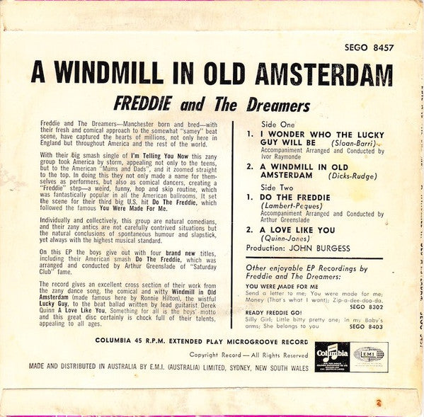 Freddie & The Dreamers : A Windmill In Old Amsterdam (7", EP)