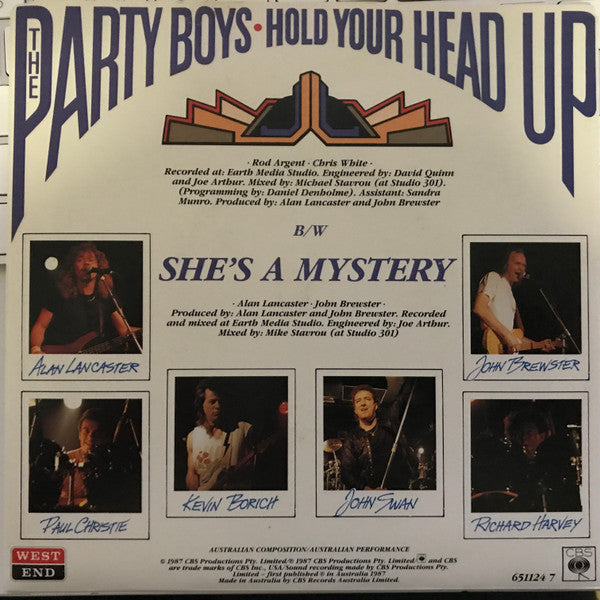 The Party Boys (3) : Hold Your Head Up (7", Single)