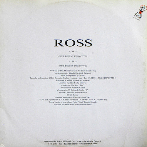 Ross : Can't Take My Eyes Off You (12")