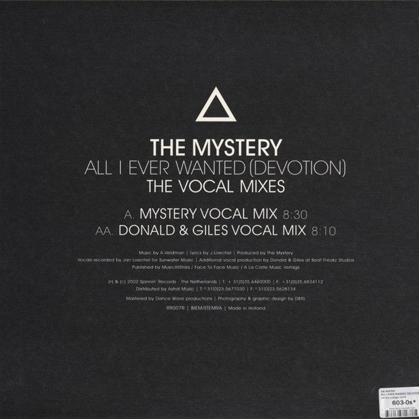 The Mystery : All I Ever Wanted (Devotion) (The Vocal Mixes) (12")