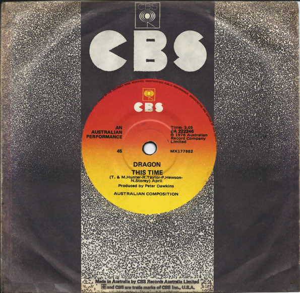 Dragon (5) : This Time (7", Single)