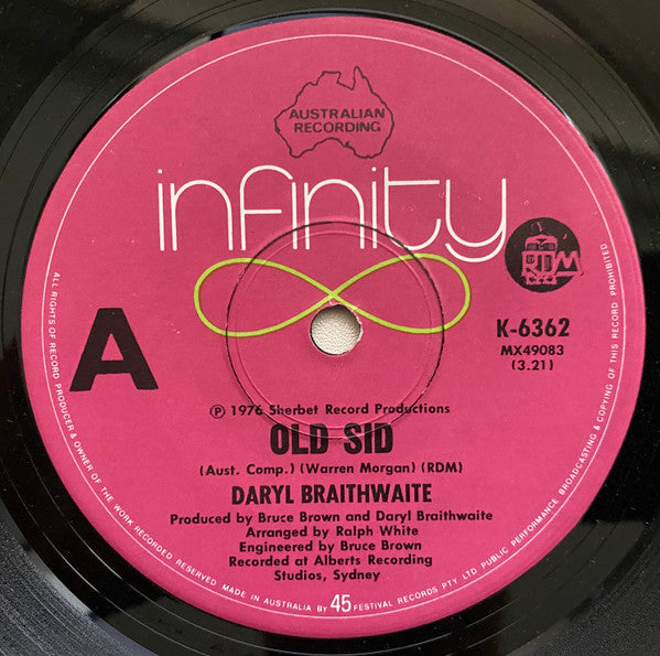 Daryl Braithwaite : Old Sid (7&quot;, Single)