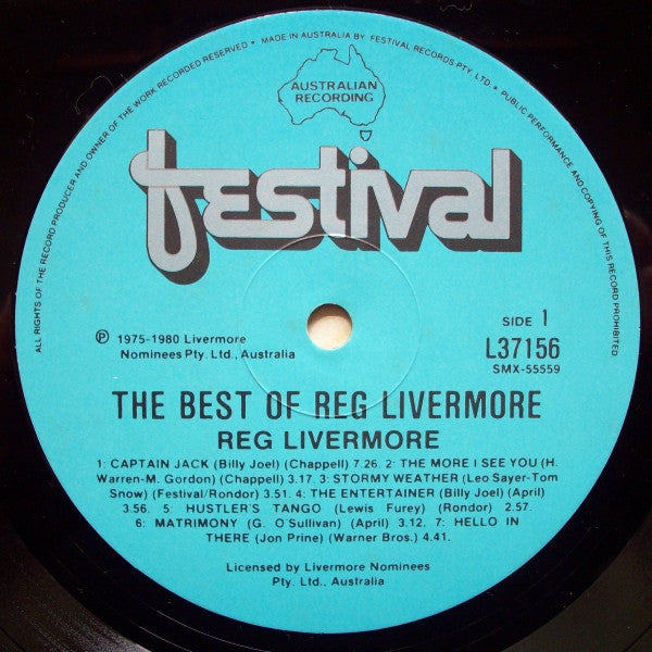 Reg Livermore : The Best Of Reg Livermore (LP, Comp)