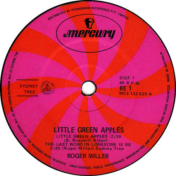 Roger Miller : Little Green Apples (7", EP)