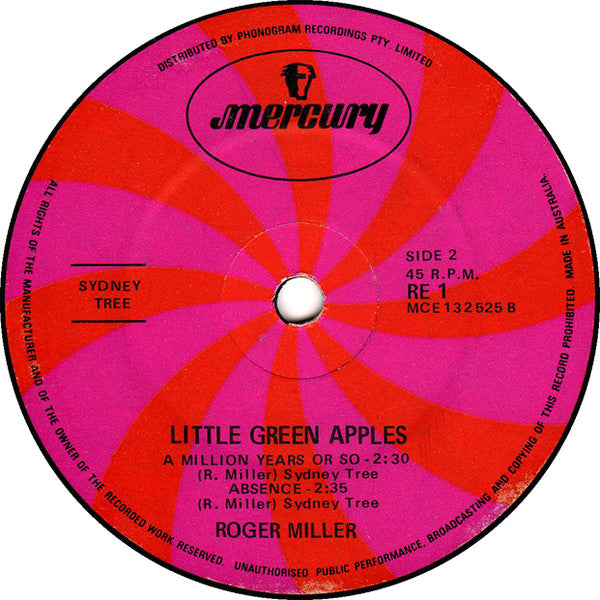 Roger Miller : Little Green Apples (7", EP)