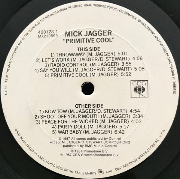 Mick Jagger : Primitive Cool (LP, Album)