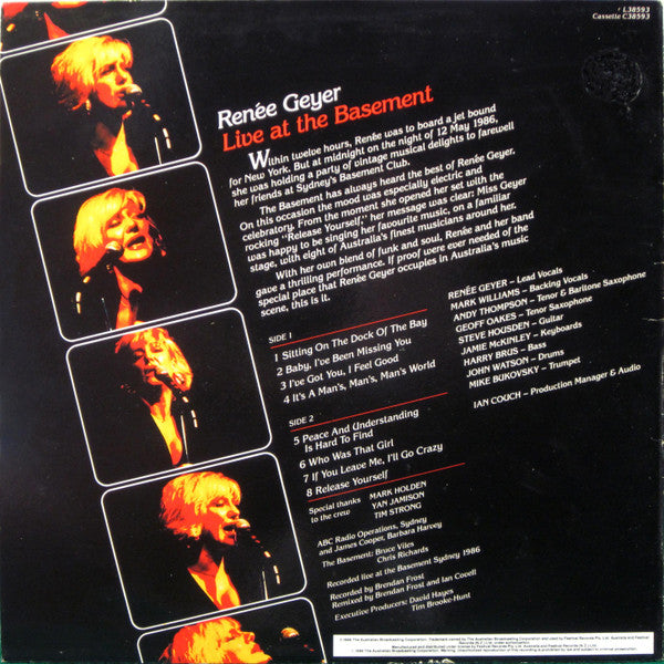 Renee Geyer : Live At The Basement (LP, Album)