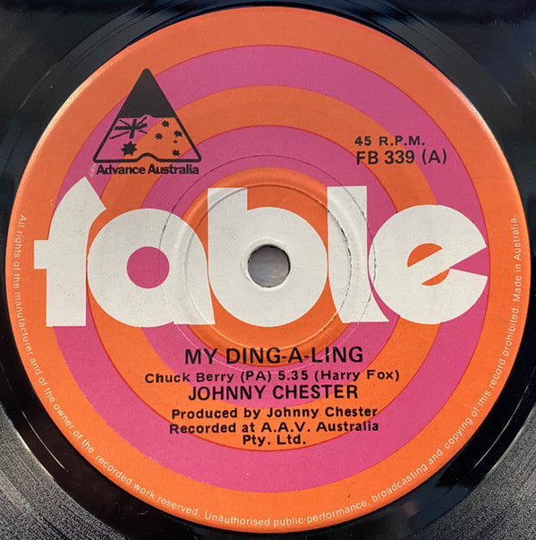 Johnny Chester : My Ding A Ling (7", Single)
