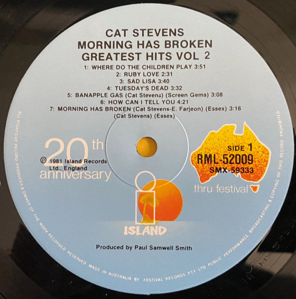 Cat Stevens : Morning Has Broken - Greatest Hits Vol. 2 (LP, Comp, RP)