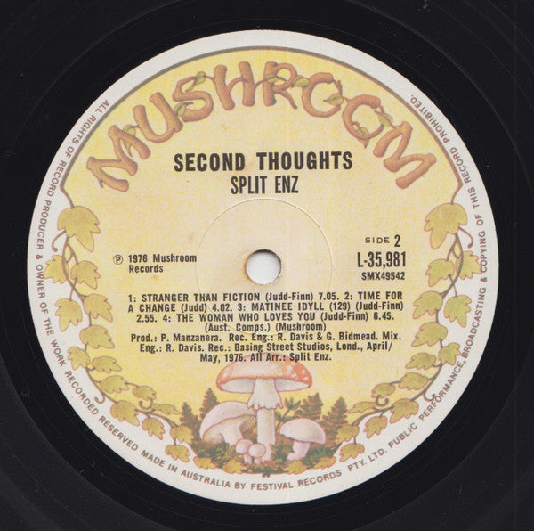 Split Enz : Second Thoughts (LP, Album)