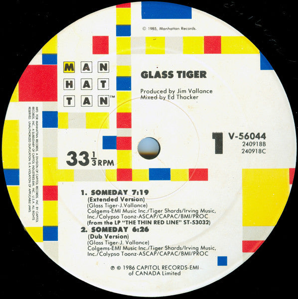 Glass Tiger : Someday / Don&#39;t Forget Me (When I&#39;m Gone) (12&quot;)