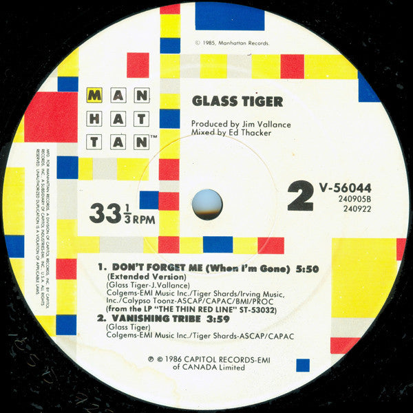 Glass Tiger : Someday / Don't Forget Me (When I'm Gone) (12")