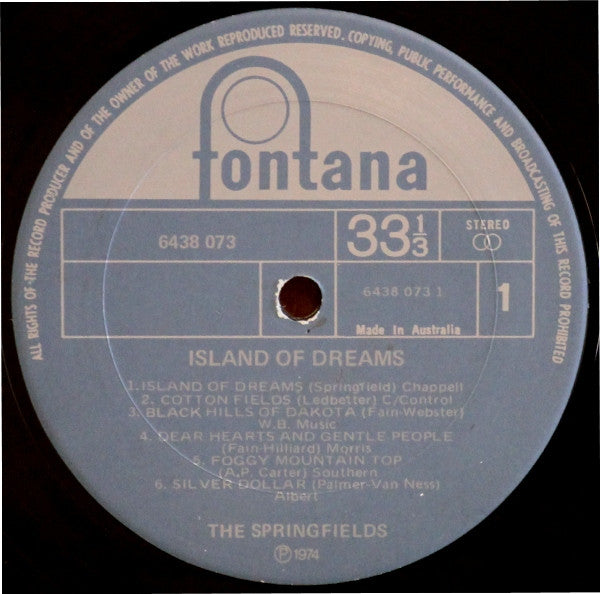 The Springfields : Island Of Dreams (LP, Comp)