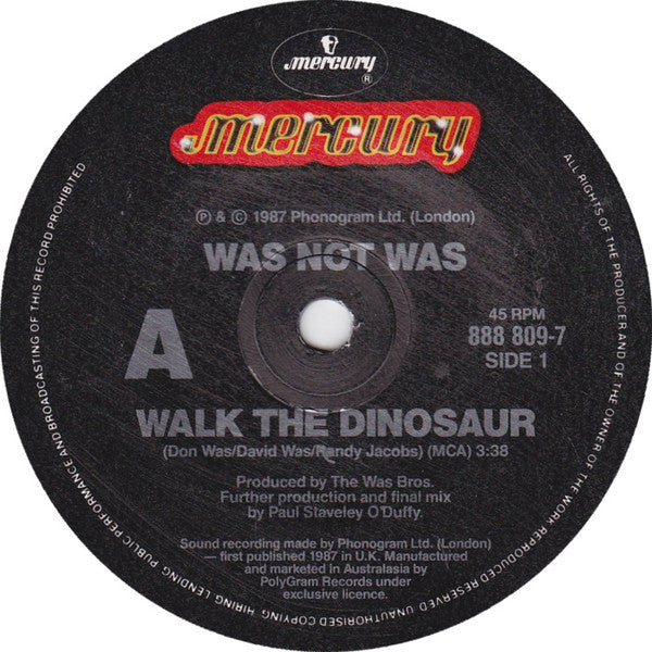 Was (Not Was) : Walk The Dinosaur (7", Single)