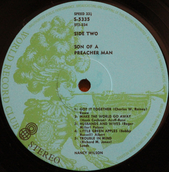 Nancy Wilson : Son Of A Preacher Man (LP, Album, Club)