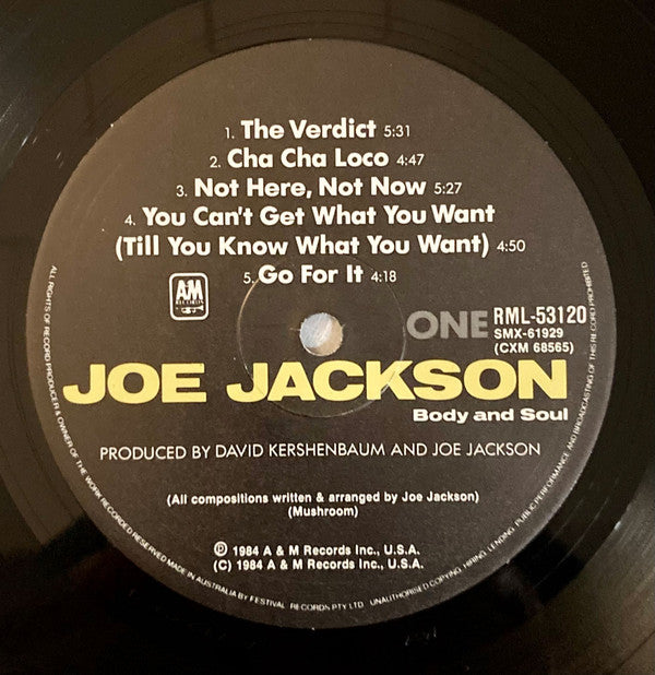 Joe Jackson : Body And Soul (LP, Album)