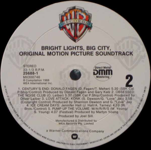 Various : Bright Lights, Big City (Original Motion Picture Soundtrack) (LP, Comp)