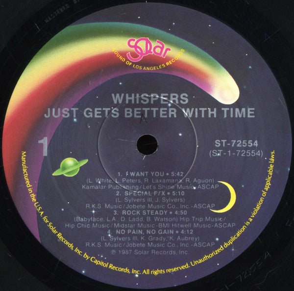 The Whispers : Just Gets Better With Time (LP, Album, All)