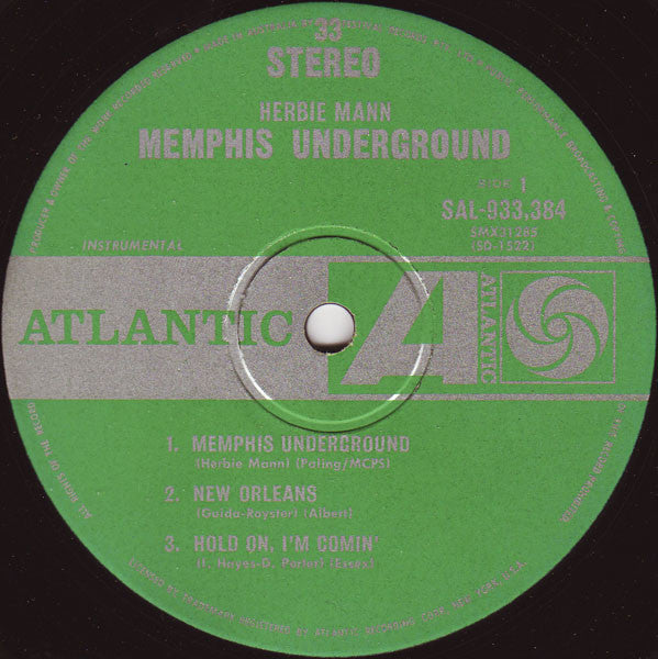 Herbie Mann : Memphis Underground (LP, Album)