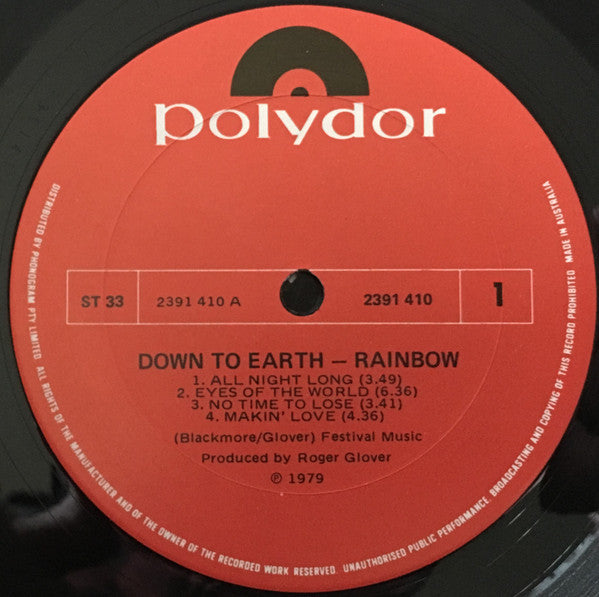 Rainbow : Down To Earth (LP, Album)