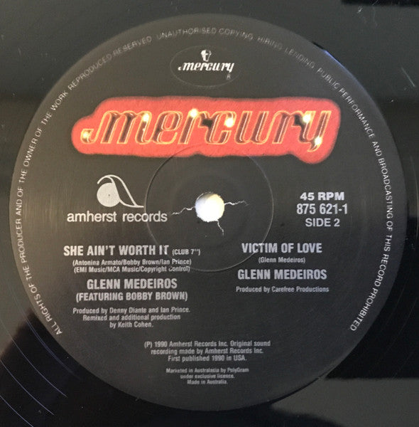 Glenn Medeiros Featuring Bobby Brown : She Ain't Worth It (12")