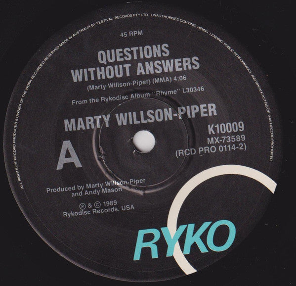 Marty Willson-Piper : Questions Without Answers (7", Ltd)