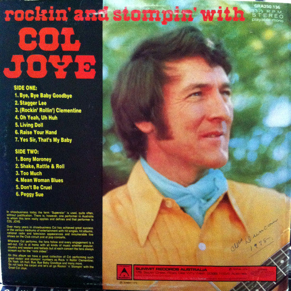 Col Joye : Rockin' And Stompin' With Col Joye (LP, Comp)