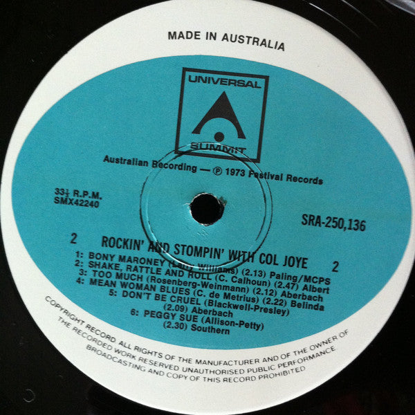 Col Joye : Rockin' And Stompin' With Col Joye (LP, Comp)