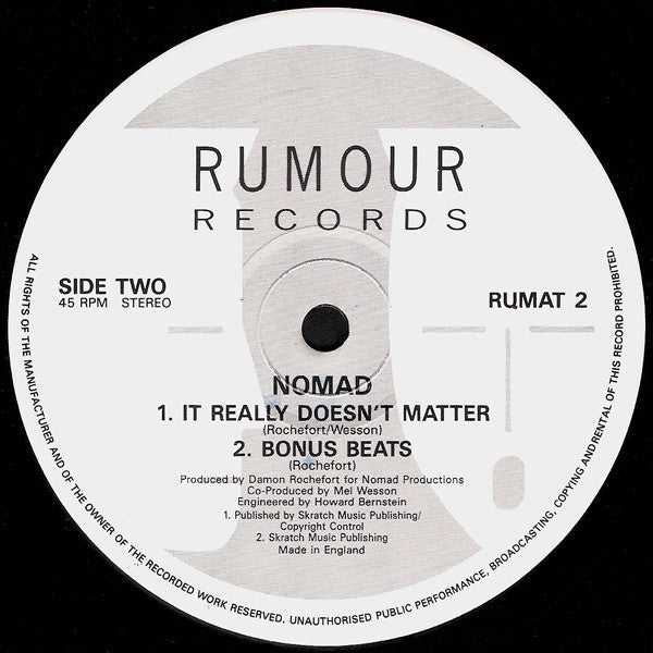 Nomad Featuring Daddae Harvey : The Raggamuffin Number (12")