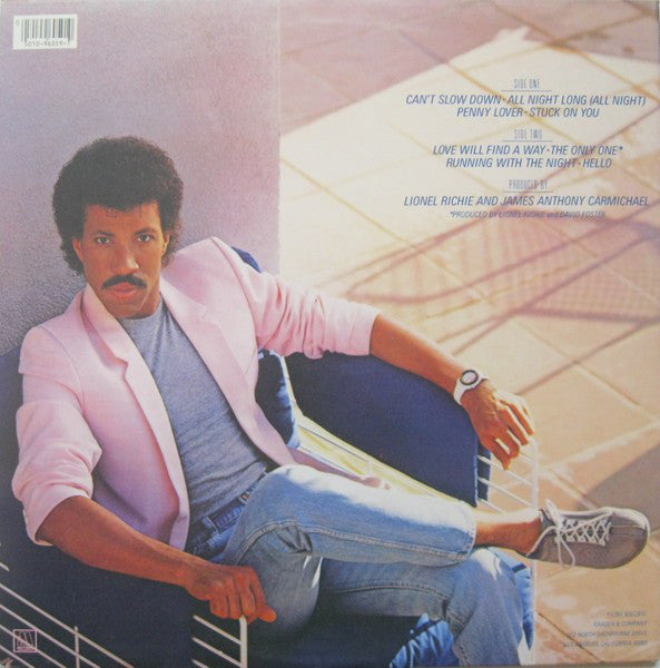 Lionel Richie : Can't Slow Down (LP, Album, SRP)