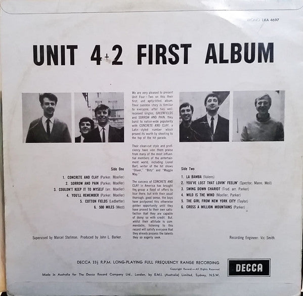 Unit Four Plus Two : 1st Album (LP, Album, Mono)