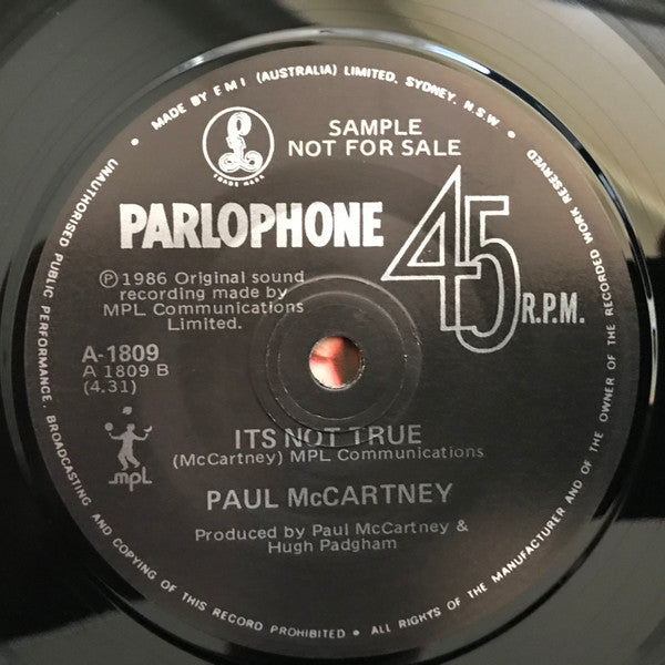 Paul McCartney : Press (7", Single)