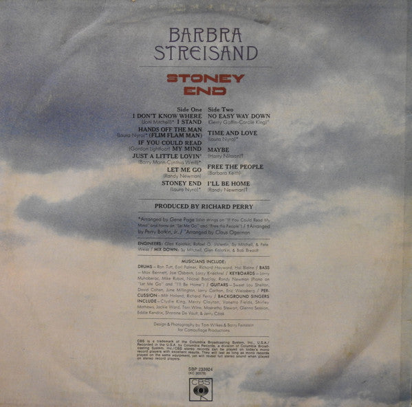 Barbra Streisand : Stoney End (LP, Album, Ora)