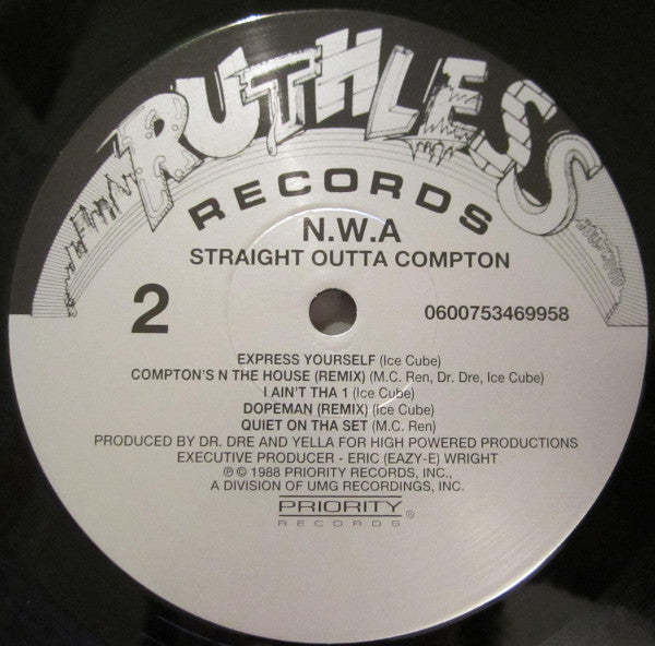 N.W.A. : Straight Outta Compton (LP, Album, RE, GZ )