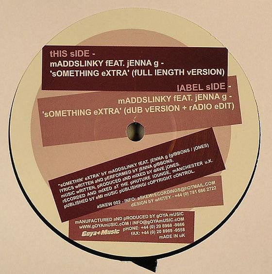 Maddslinky Feat. Jenna Gibbons : Something Extra (12&quot;)