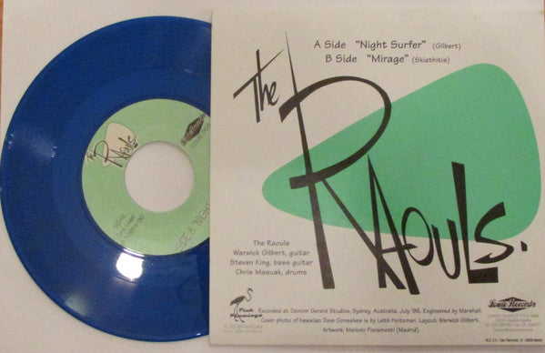 The Raouls : Night Surfer (7", Single, Blu)