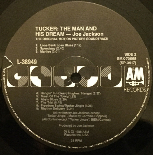 Joe Jackson : Tucker: The Man And His Dream (Original Motion Picture Soundtrack) (LP, Album)