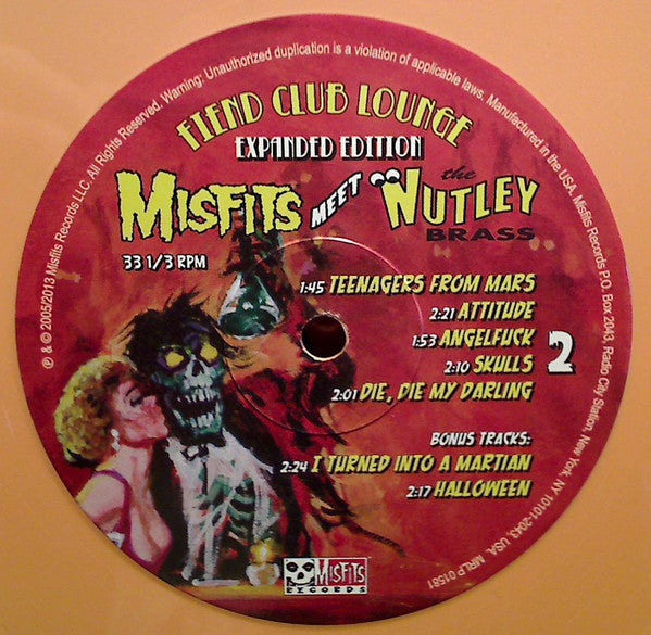 The Nutley Brass : Misfits Meet The Nutley Brass - Fiend Club Lounge  (LP, Album, Ltd, RE, Ora)