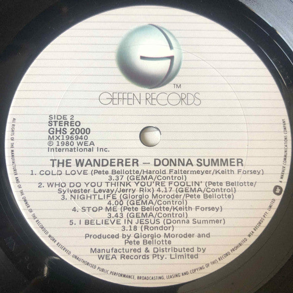 Donna Summer : The Wanderer (LP, Album)