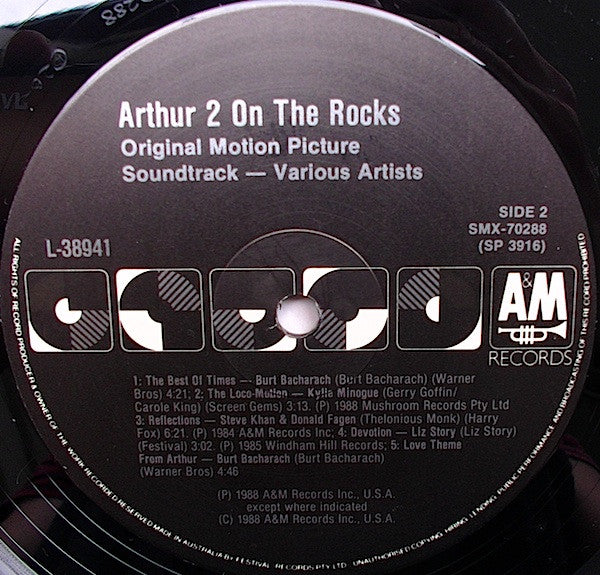 Various : Arthur 2 On The Rocks - Original Motion Picture Soundtrack (LP, Comp)