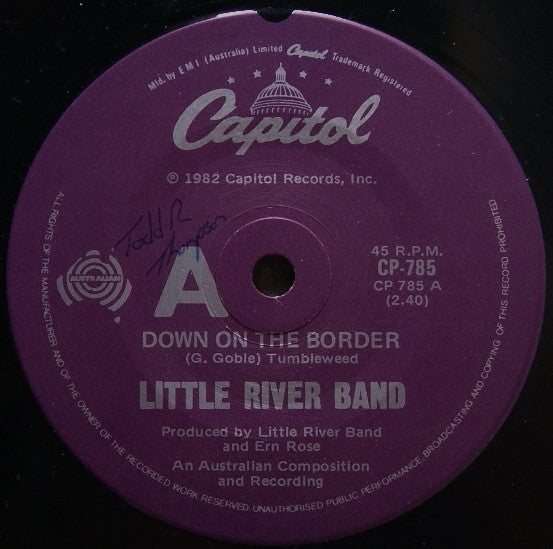 Little River Band : Down On The Border (7", Single)