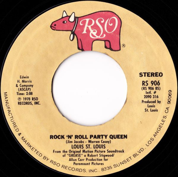 John Travolta, Olivia Newton-John & Cast* / Louis St. Louis : Summer Nights / Rock 'N' Roll Party Queen (7", Single, Styrene, Pit)