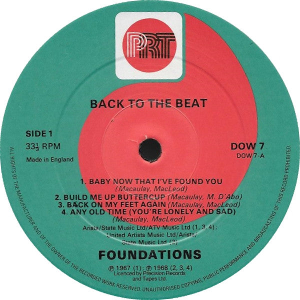 The Foundations : Back To The Beat (10", Comp)