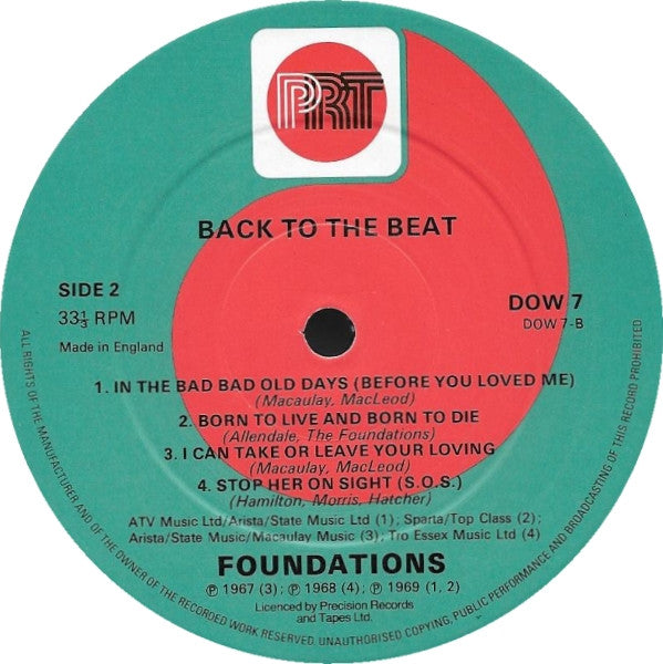 The Foundations : Back To The Beat (10", Comp)