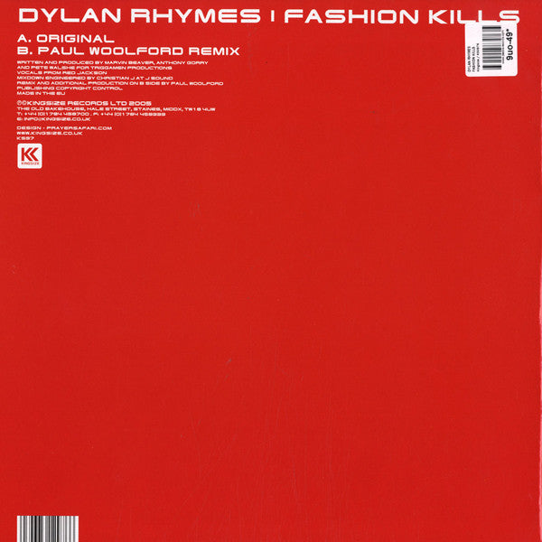 Dylan Rhymes : Fashion Kills (12")