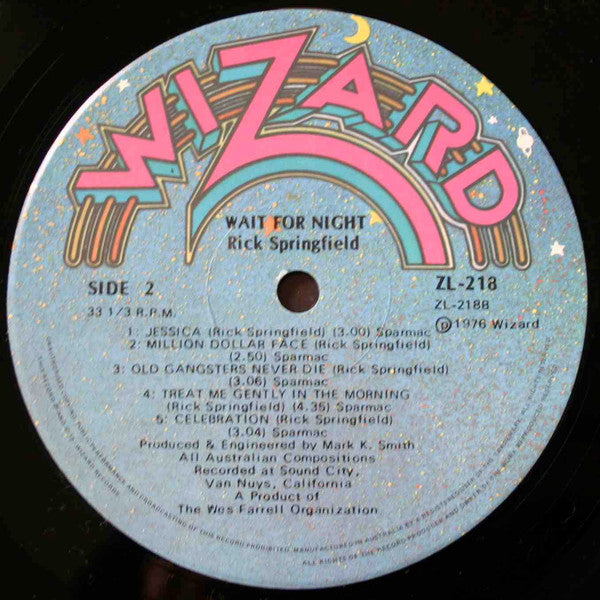 Rick Springfield : Wait For Night (LP, Album)