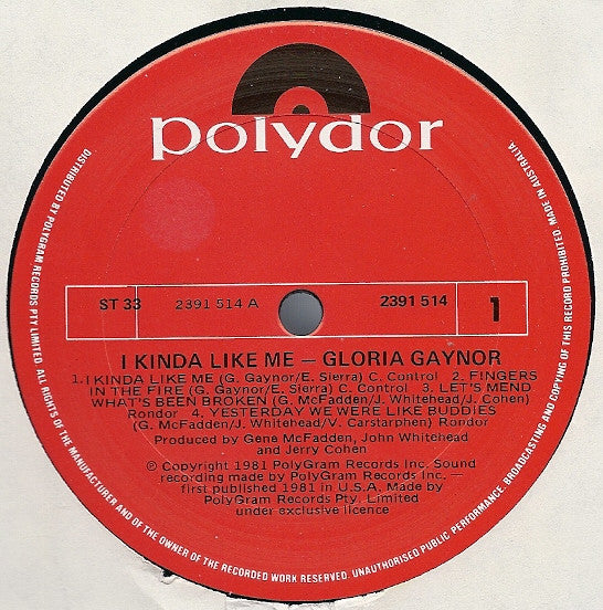 Gloria Gaynor : I Kinda Like Me (LP, Album)