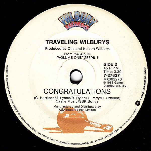 Traveling Wilburys : End Of The Line (7", Single)