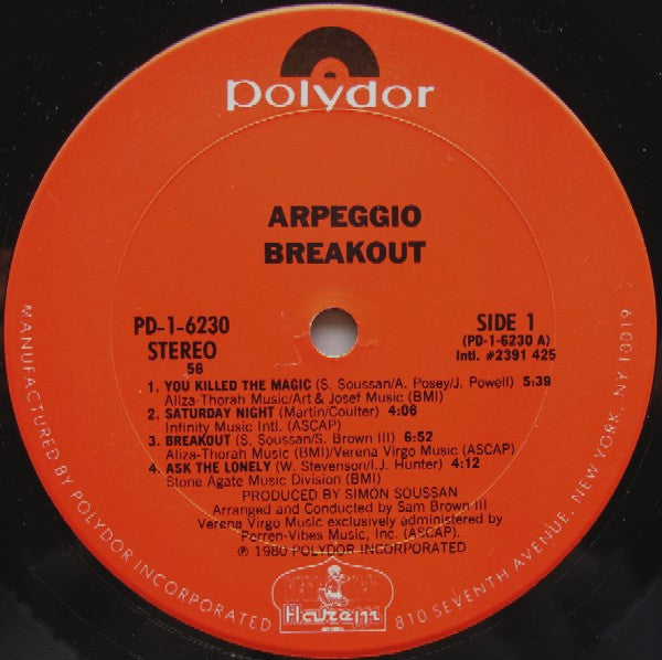 Arpeggio (2) : Breakout (LP, Album, 56 )