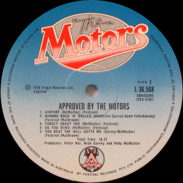 The Motors : Approved By The Motors (LP, Album)